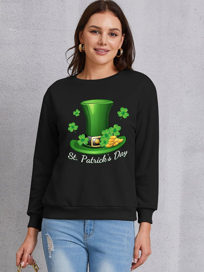 ST. PATRICK'S DAY Round Neck Dropped Shoulder Sweatshirt-Teresa&#39;s Fashionista LLC