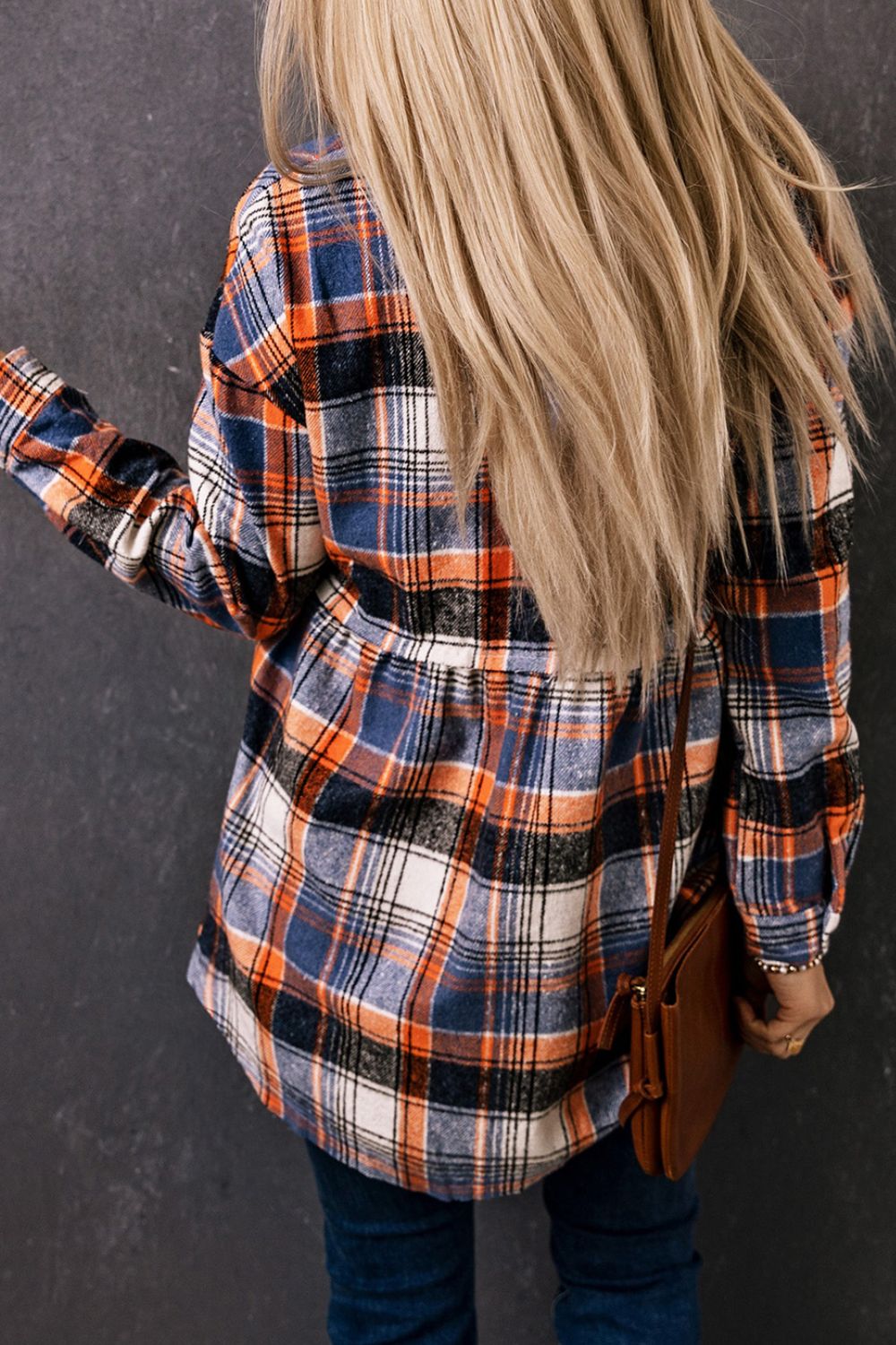 Plaid Button-Front Peplum Shirt-Teresa&#39;s Fashionista LLC