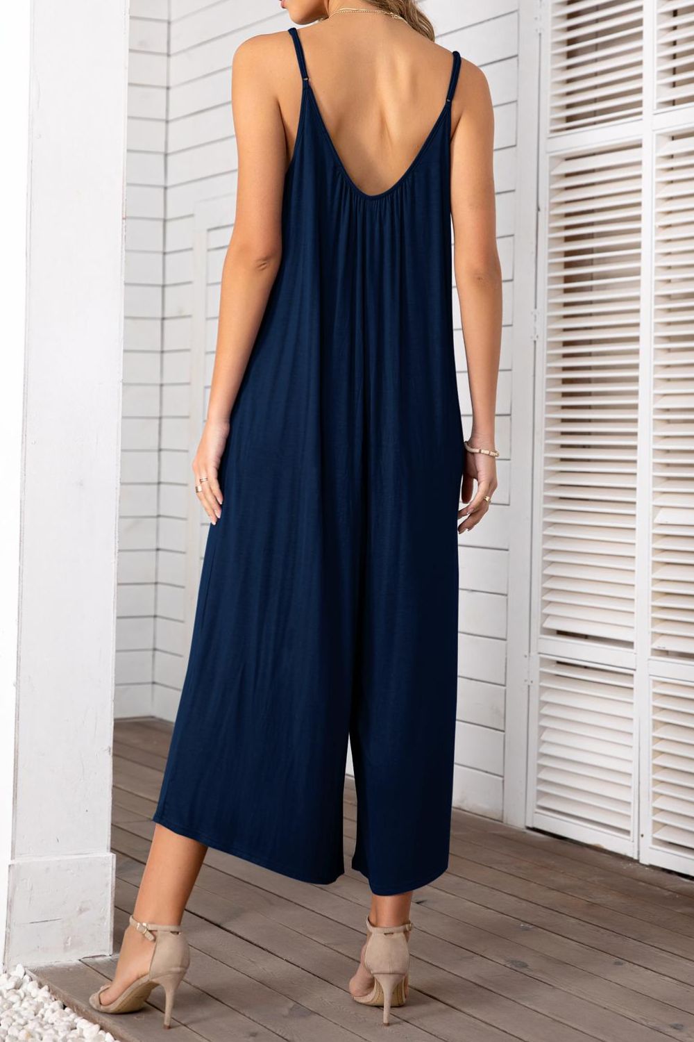 Spaghetti Strap Scoop Neck Jumpsuit-Teresa&#39;s Fashionista LLC