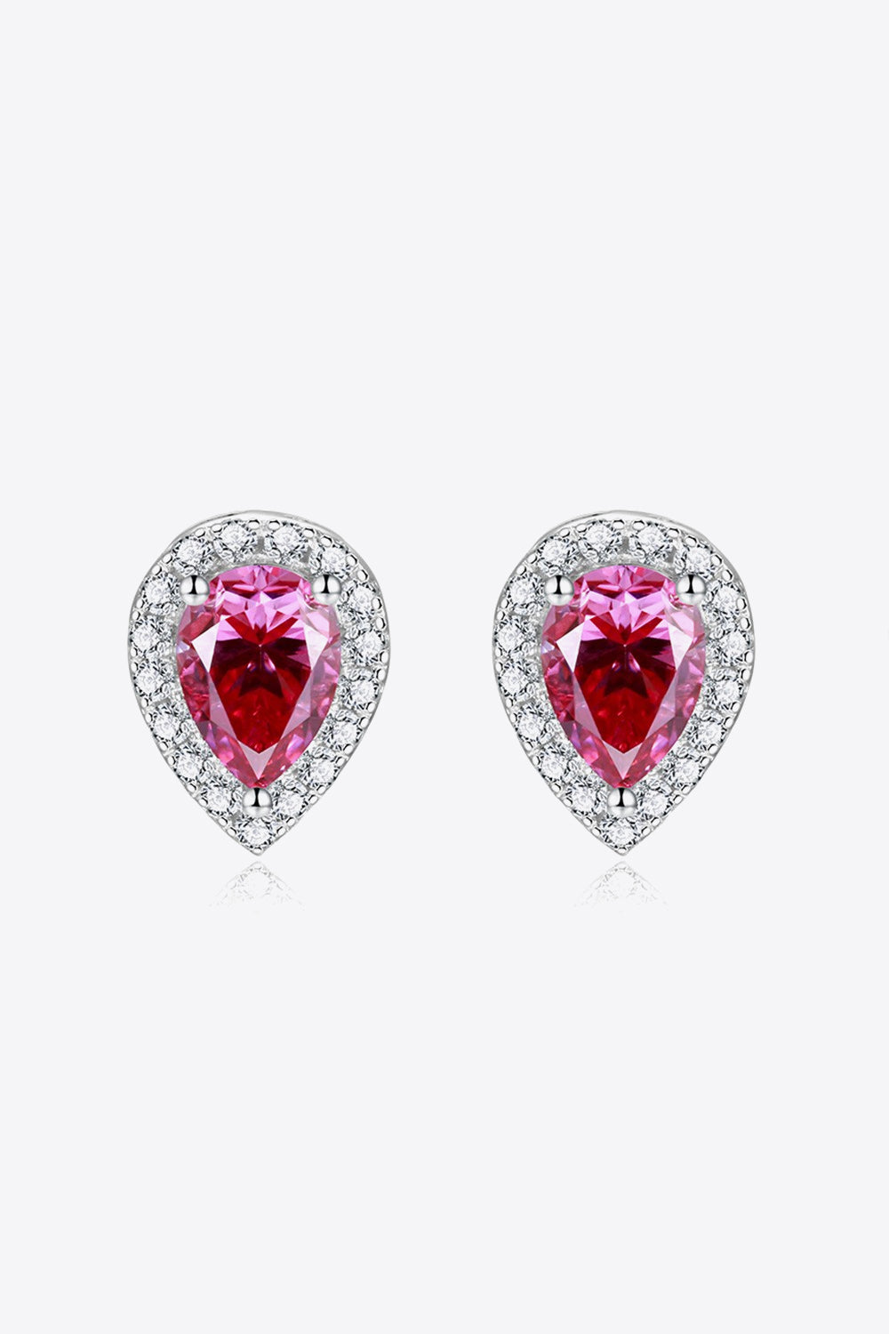 2 Carat Moissanite Teardrop Stud Earrings in Rose-Teresa&#39;s Fashionista LLC