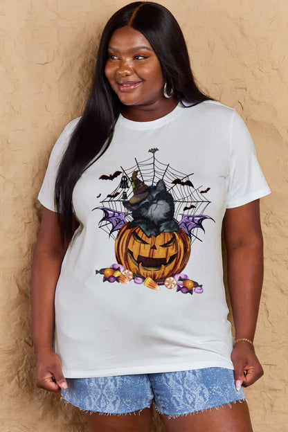 Simply Love Full Size Jack-O'-Lantern Graphic T-Shirt-Teresa&#39;s Fashionista LLC