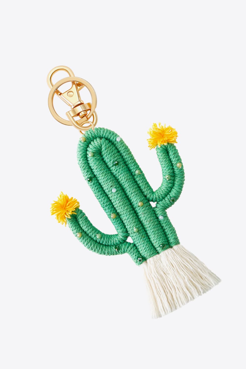 Bead Trim Cactus Keychain with Fringe-Teresa&#39;s Fashionista LLC