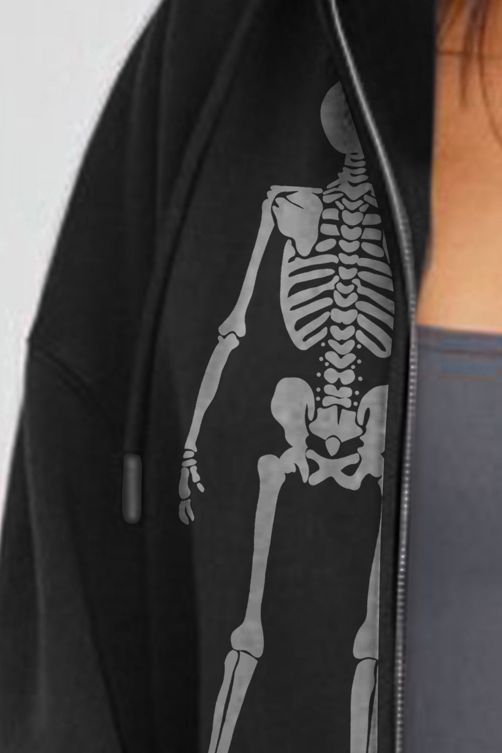 Simply Love Full Size Skeleton Graphic Hoodie-Teresa&#39;s Fashionista LLC