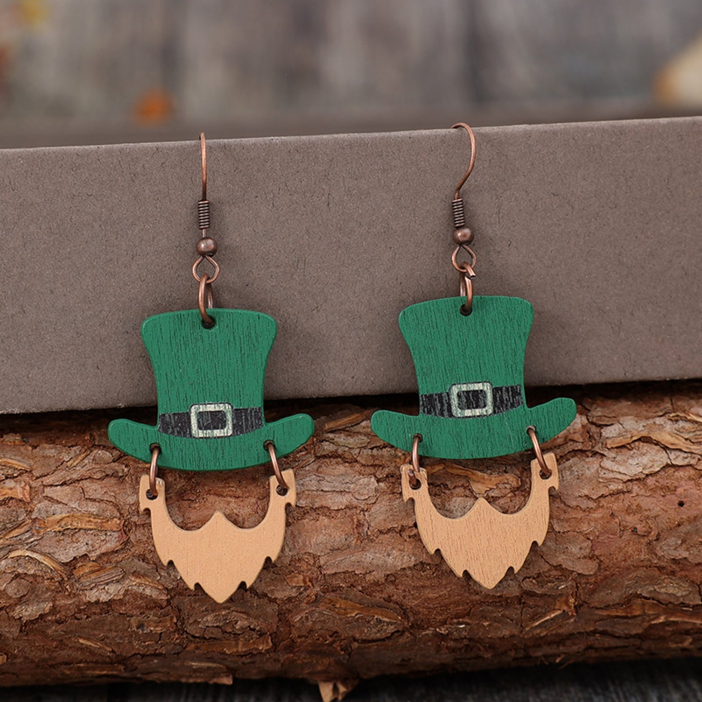 Wooden Hat Shape Dangle Earrings-Teresa&#39;s Fashionista LLC