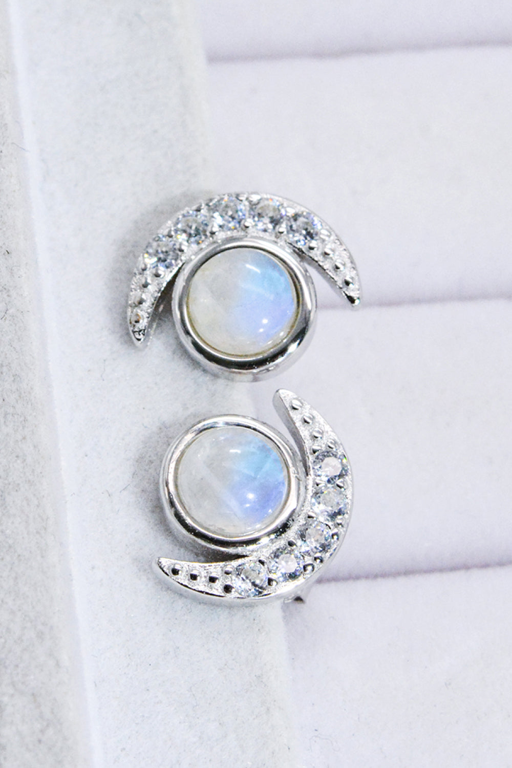 925 Sterling Silver Moonstone Stud Earrings-Teresa&#39;s Fashionista LLC