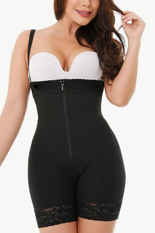Full Size Zip Up Under-Bust Shaping Bodysuit - Teresa's Fashionista LLC