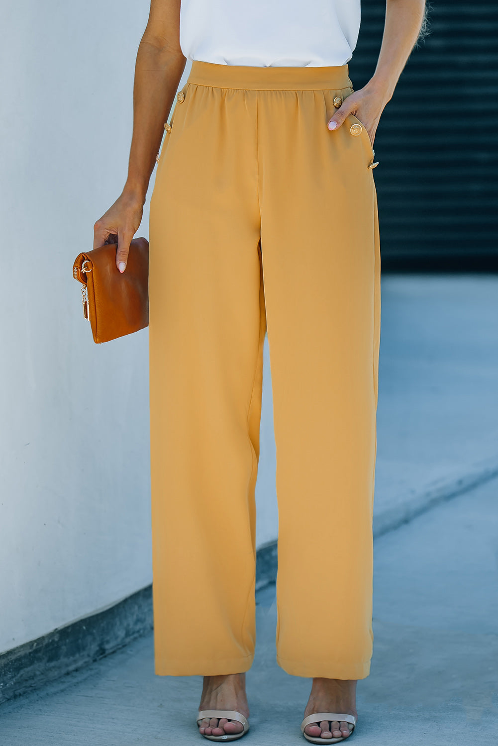 High Waist Wide Leg Pants with Pockets-Teresa&#39;s Fashionista LLC