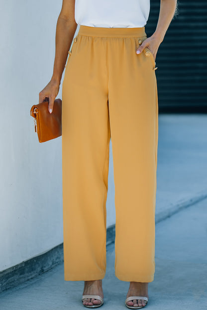 High Waist Wide Leg Pants with Pockets-Teresa&#39;s Fashionista LLC