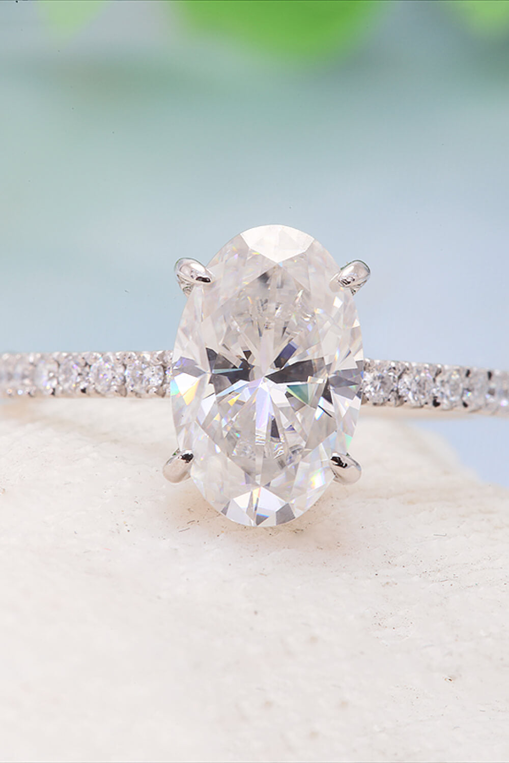 14K White Gold 2.5 Carat Moissanite 4-Prong Ring-Teresa&#39;s Fashionista LLC