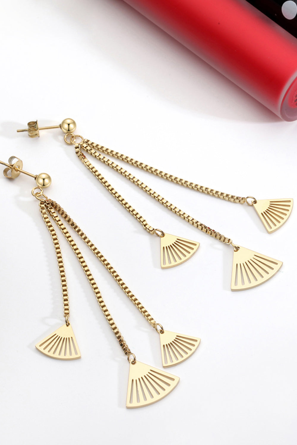 18K Gold Plated Stainless Steel Fringe Earrings-Teresa&#39;s Fashionista LLC