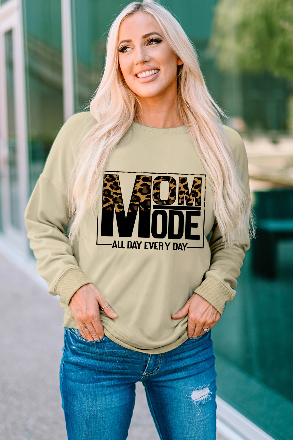 Letter Graphic Leopard Dropped Shoulder Sweatshirt-Teresa&#39;s Fashionista LLC