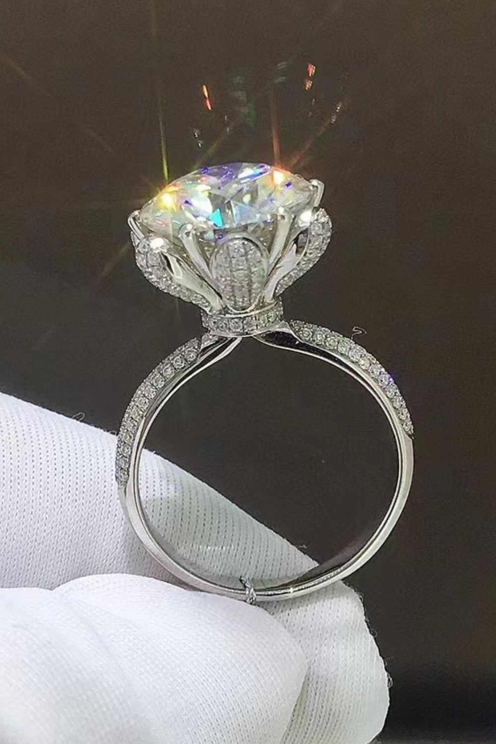 5 Carat Moissanite Side Stone Ring-Teresa&#39;s Fashionista LLC