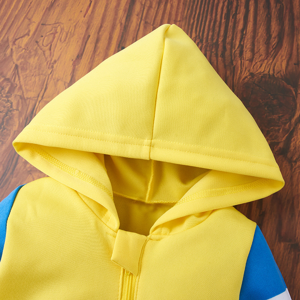 Tricolor Zip-Up Hooded Jumpsuit-Teresa&#39;s Fashionista LLC