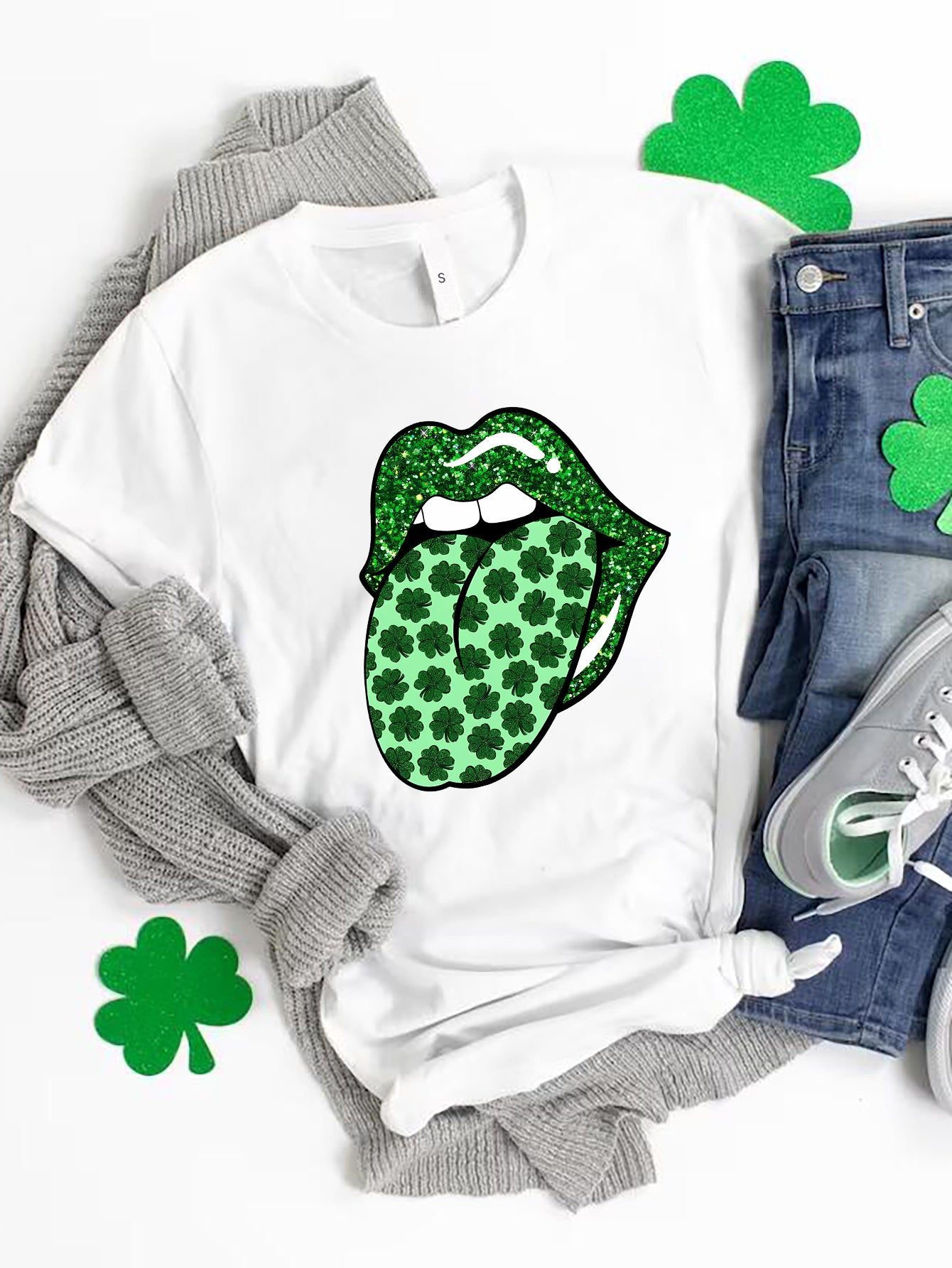 Saint Patrick's Day Round Neck T-Shirt-Teresa&#39;s Fashionista LLC