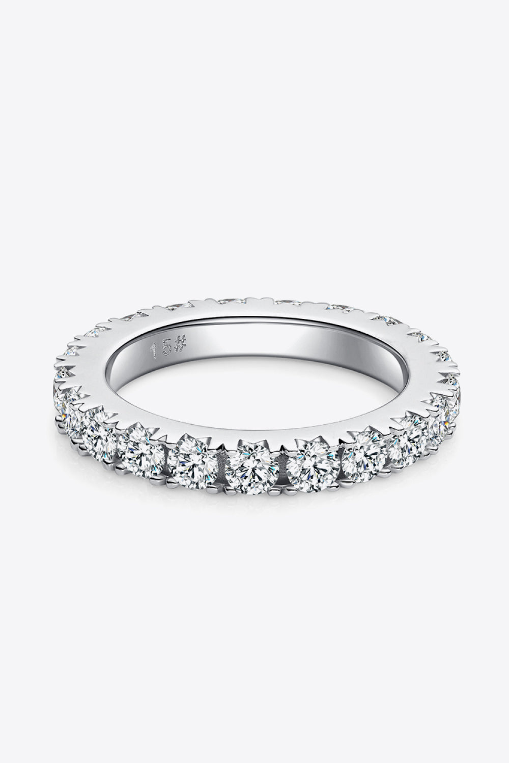 2.3 Carat Moissanite 925 Sterling Silver Eternity Ring-Teresa&#39;s Fashionista LLC