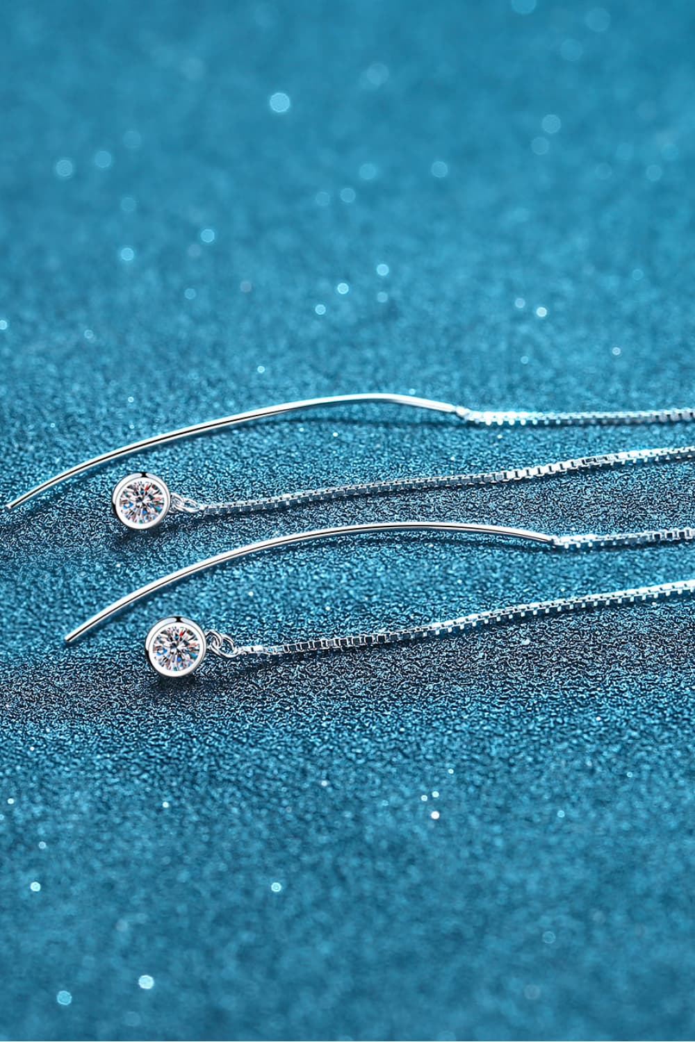 Moissanite 925 Sterling Silver Threader Earrings-Teresa&#39;s Fashionista LLC