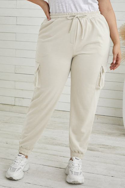 Plus Size Elastic Waist Joggers with Pockets-Teresa&#39;s Fashionista LLC