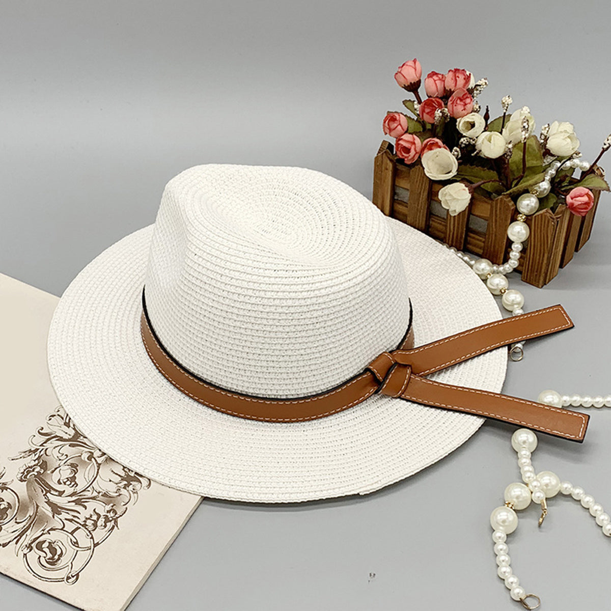 Wide Brim Paper Braided Hat-Teresa&#39;s Fashionista LLC