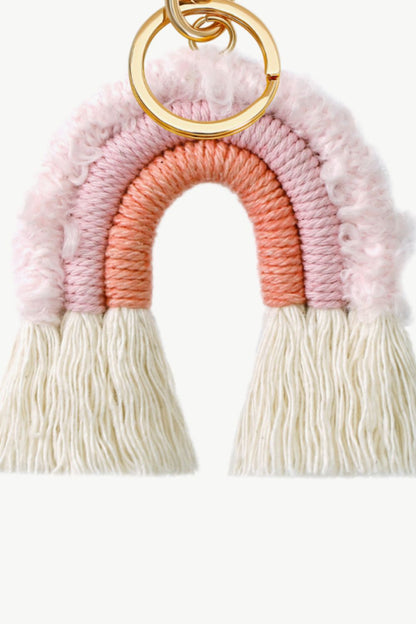 Fringe Trim Rainbow Key Chain-Teresa&#39;s Fashionista LLC