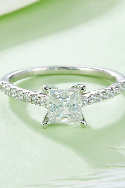 1.21 Carat Moissanite 925 Sterling Silver Side Stone Ring-Teresa&#39;s Fashionista LLC