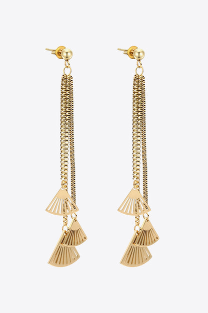 18K Gold Plated Stainless Steel Fringe Earrings-Teresa&#39;s Fashionista LLC