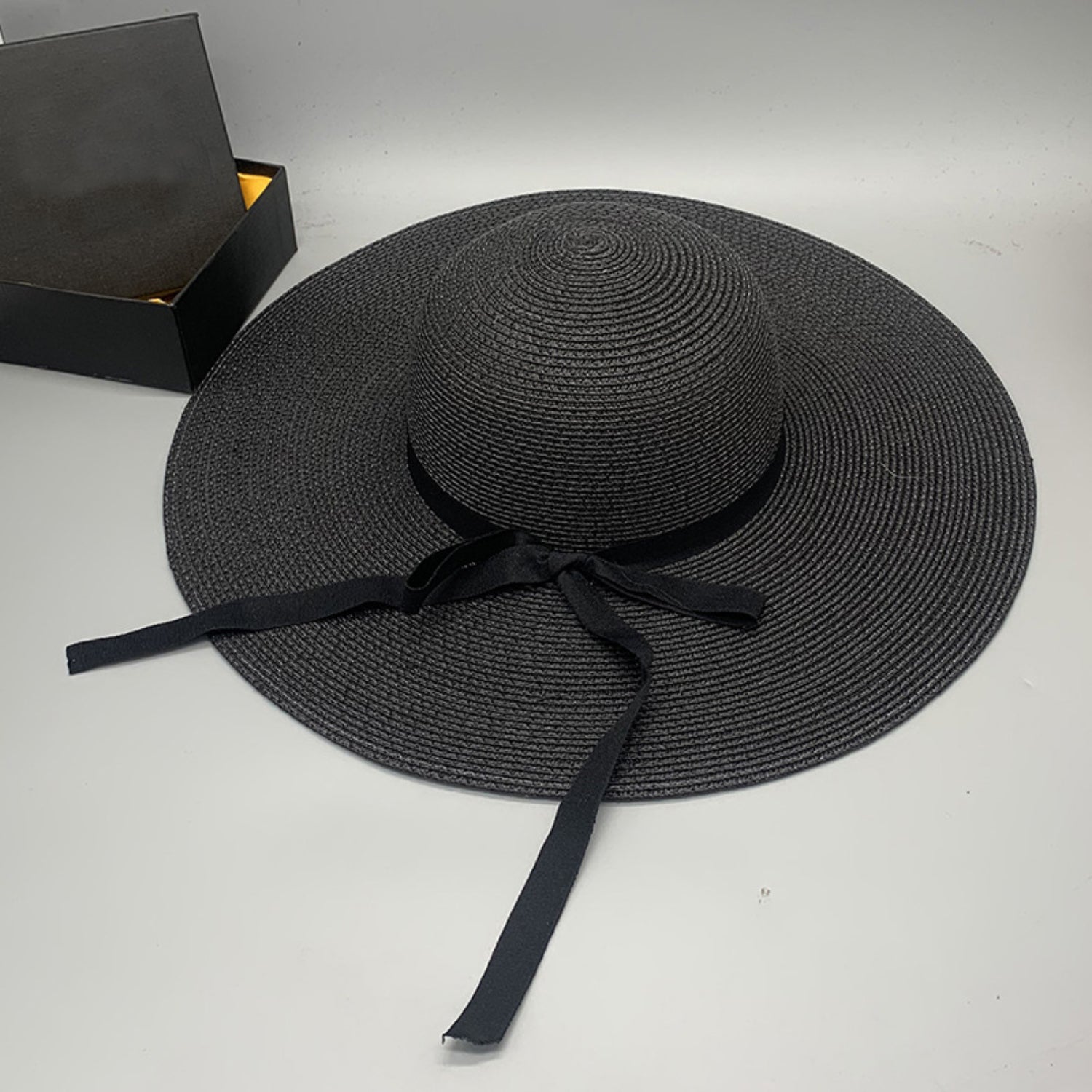 Bow Paper Braided Wide Brim Hat-Teresa&#39;s Fashionista LLC