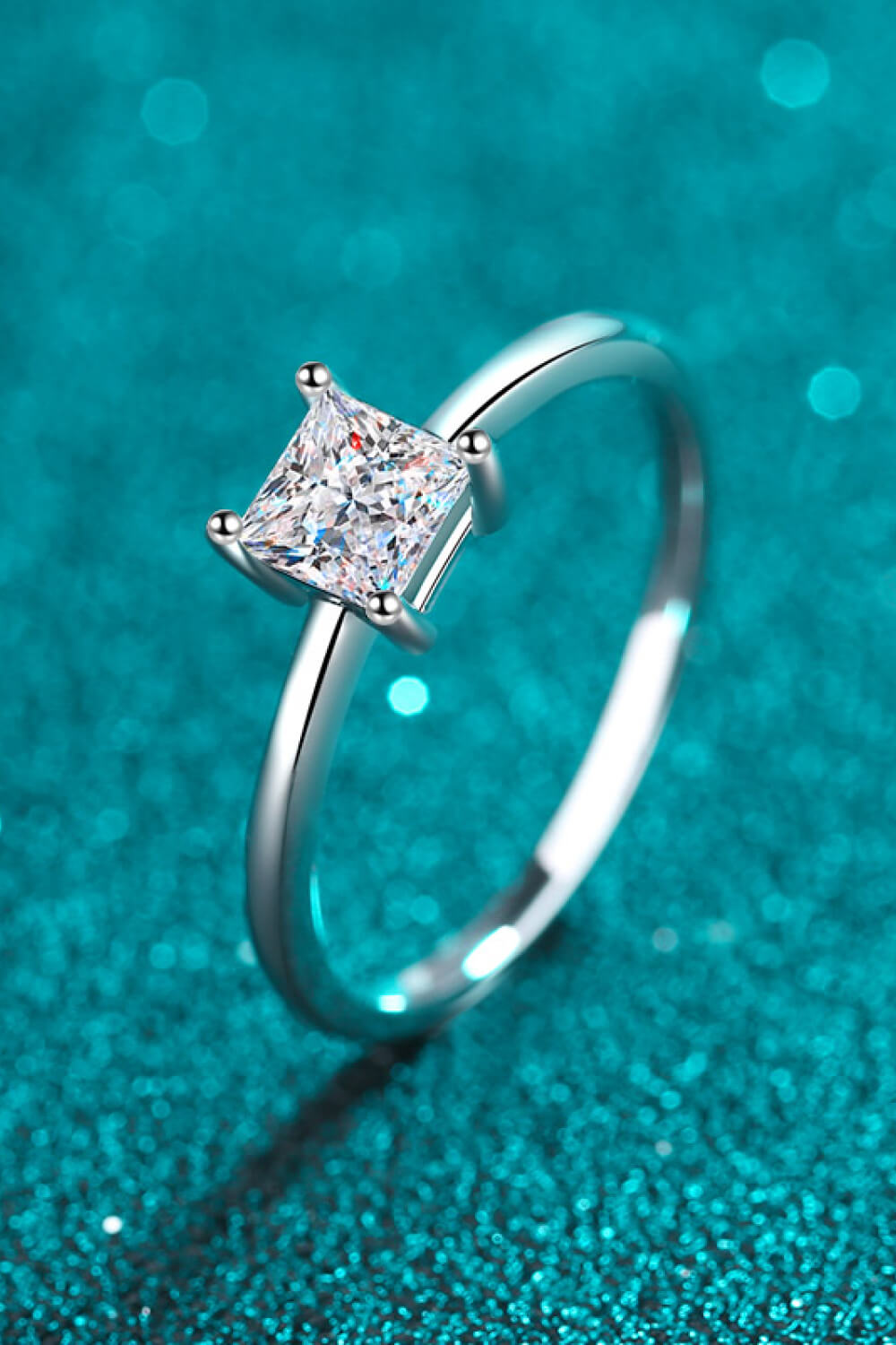 925 Sterling Silver Moissanite Solitaire Ring-Teresa&#39;s Fashionista LLC