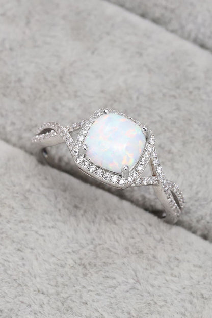 Opal Contrast Crisscross Ring-Teresa&#39;s Fashionista LLC