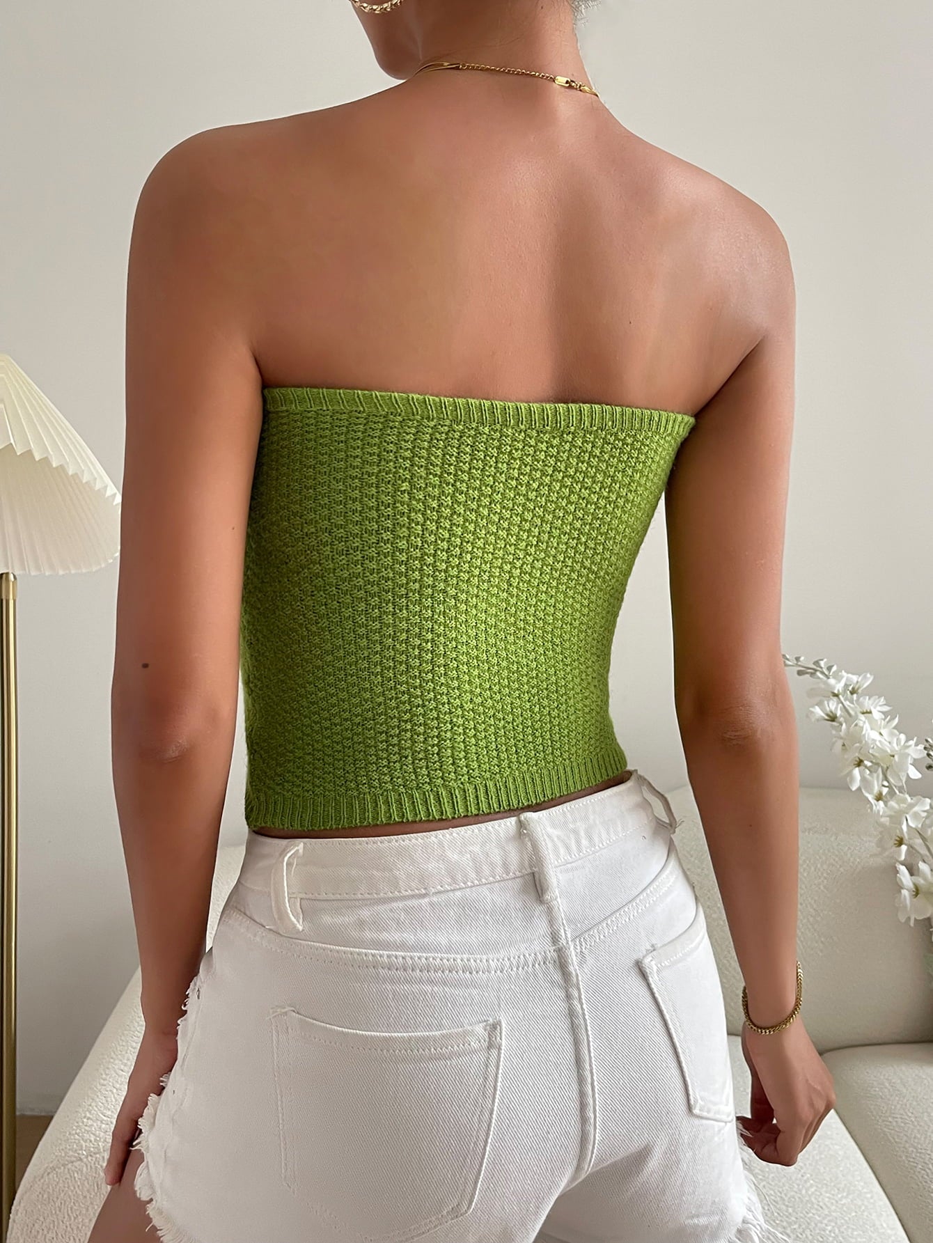 Sweetheart Neck Knit Tube Top-Teresa&#39;s Fashionista LLC