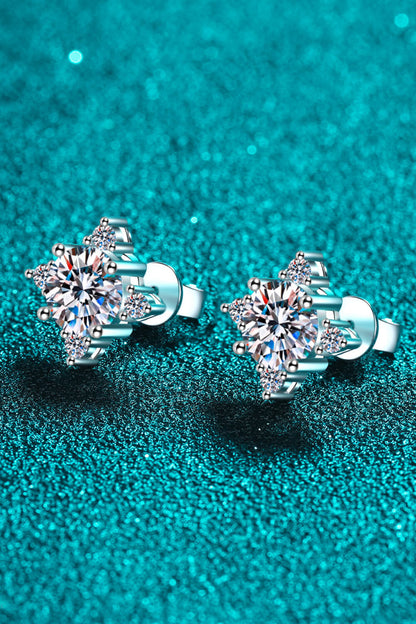 Four Leaf Clover 2 Carat Moissanite Stud Earrings-Teresa&#39;s Fashionista LLC