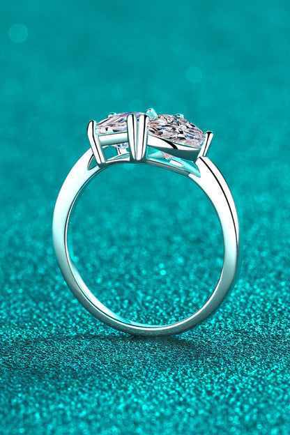 Rhodium-Plated 2 Carat Moissanite Ring-Teresa&#39;s Fashionista LLC