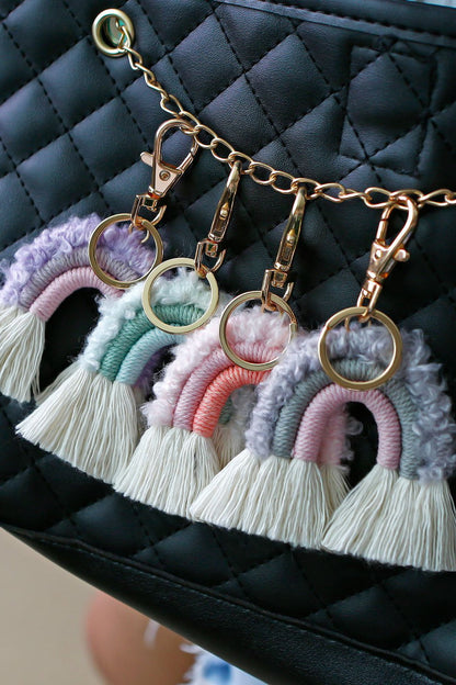 Fringe Trim Rainbow Key Chain-Teresa&#39;s Fashionista LLC