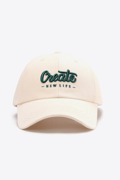 CREATE NEW LIFE Adjustable Cotton Baseball Cap-Teresa&#39;s Fashionista LLC