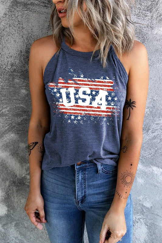 US Flag Graphic Tank-Teresa&#39;s Fashionista LLC