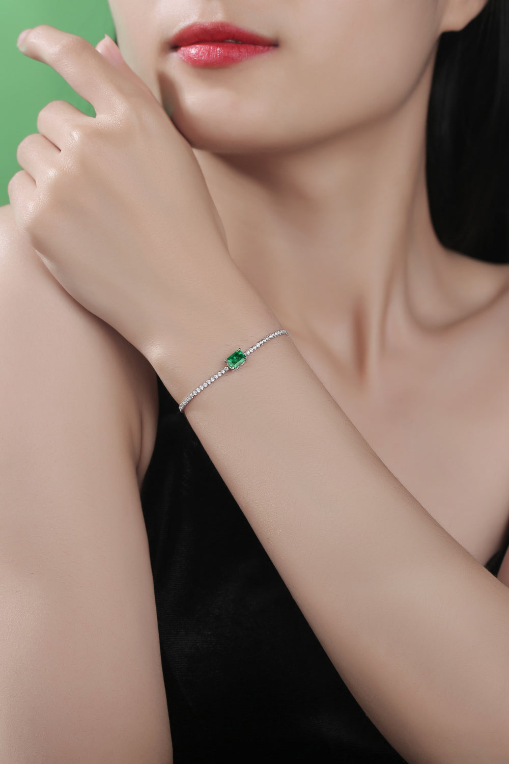 1 Carat Lab-Grown Emerald Bracelet-Teresa&#39;s Fashionista LLC