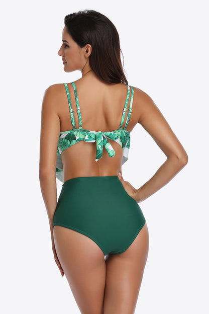 Two-Tone Ruffled Two-Piece Swimsuit-Teresa&#39;s Fashionista LLC