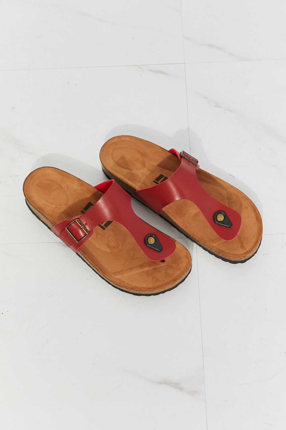 MMShoes Drift Away T-Strap Flip-Flop in Wine-Teresa&#39;s Fashionista LLC