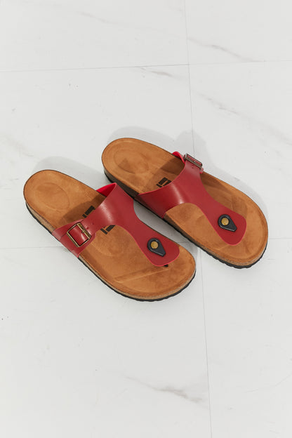 MMShoes Drift Away T-Strap Flip-Flop in Wine-Teresa&#39;s Fashionista LLC