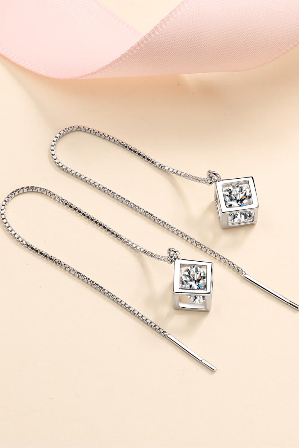 2 Carat Moissanite 925 Sterling Silver Threader Earrings-Teresa&#39;s Fashionista LLC