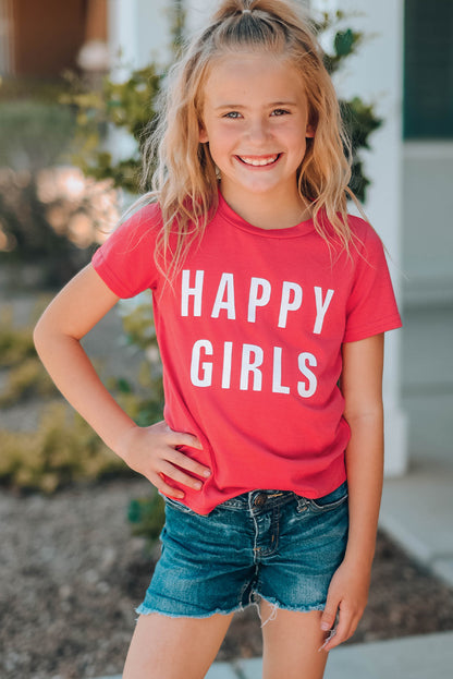 Girls Letter Graphic Short Sleeve T-Shirt-Teresa&#39;s Fashionista LLC