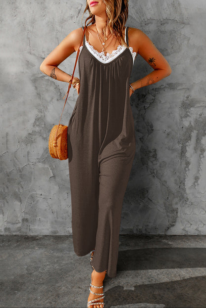 Spaghetti Strap Wide Leg Jumpsuit-Teresa&#39;s Fashionista LLC