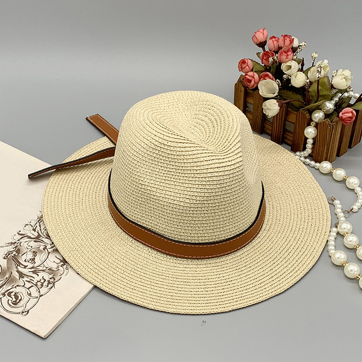 Wide Brim Paper Braided Hat-Teresa&#39;s Fashionista LLC