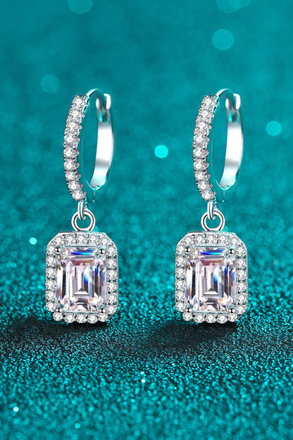 Moissanite 925 Sterling Silver Drop Earrings-Teresa&#39;s Fashionista LLC