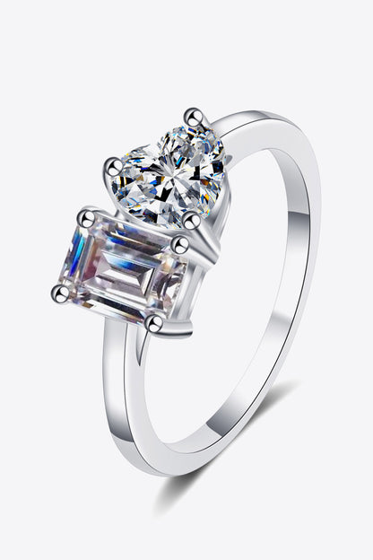 Rhodium-Plated 2 Carat Moissanite Ring-Teresa&#39;s Fashionista LLC