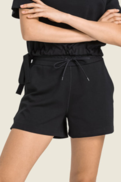 Drawstring Elastic Waist Sports Shorts with Pockets-Teresa&#39;s Fashionista LLC