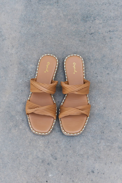 Qupid Summertime Fine Double Strap Twist Sandals-Teresa&#39;s Fashionista LLC