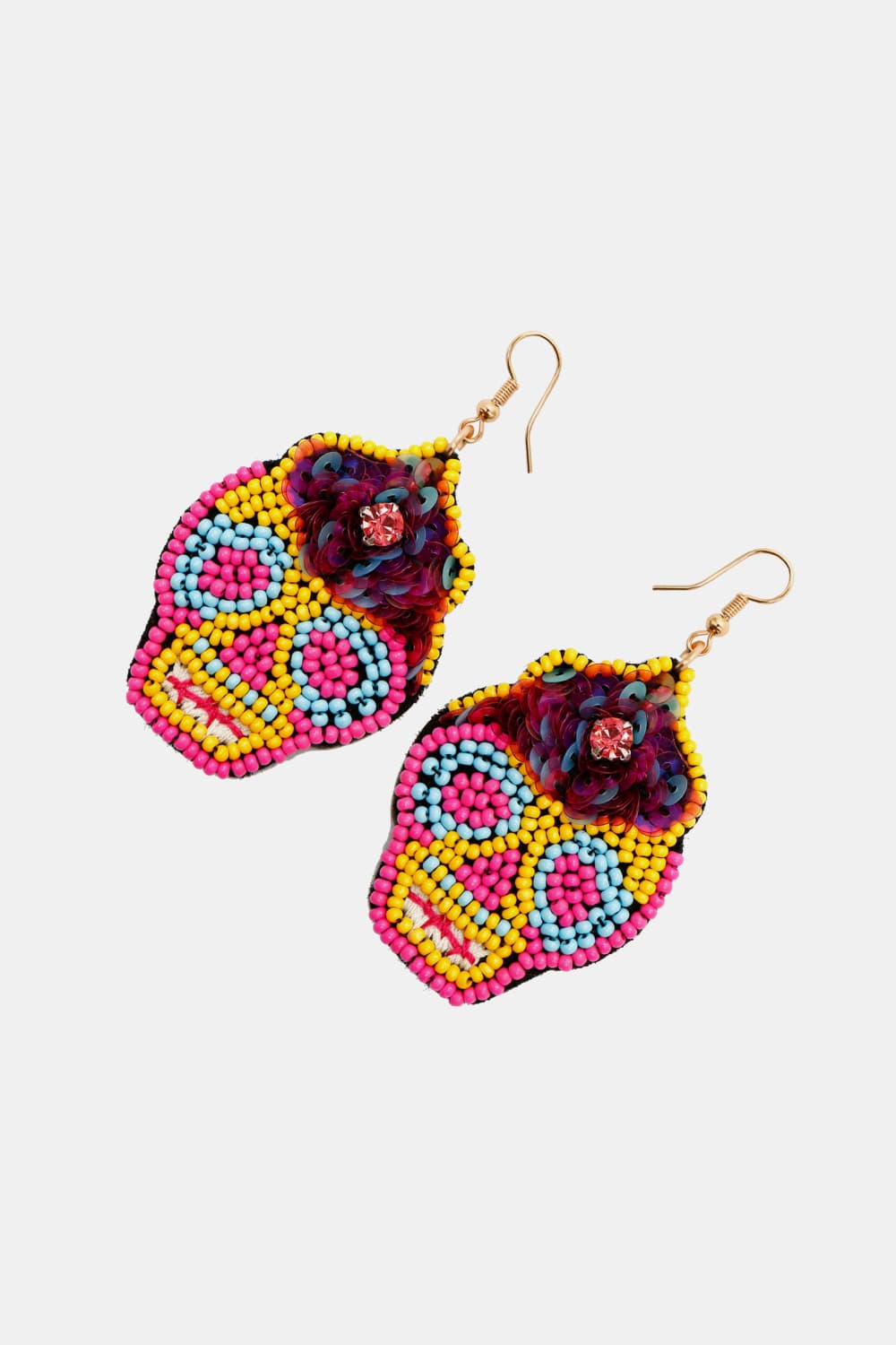 Copper Beaded Detail Dangle Earrings-Teresa&#39;s Fashionista LLC