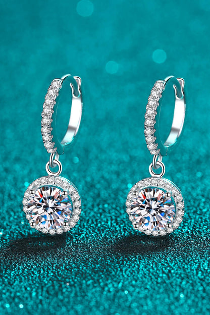 Moissanite Round-Shaped Drop Earrings-Teresa&#39;s Fashionista LLC