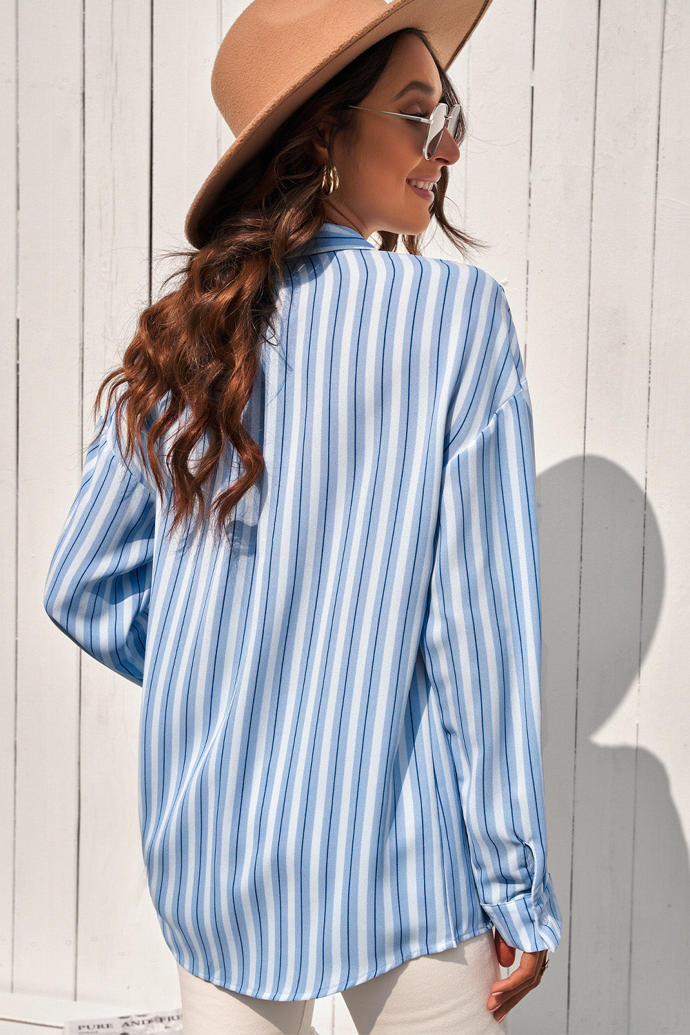 Striped Button-Up Dropped Shoulder Shirt-Teresa&#39;s Fashionista LLC