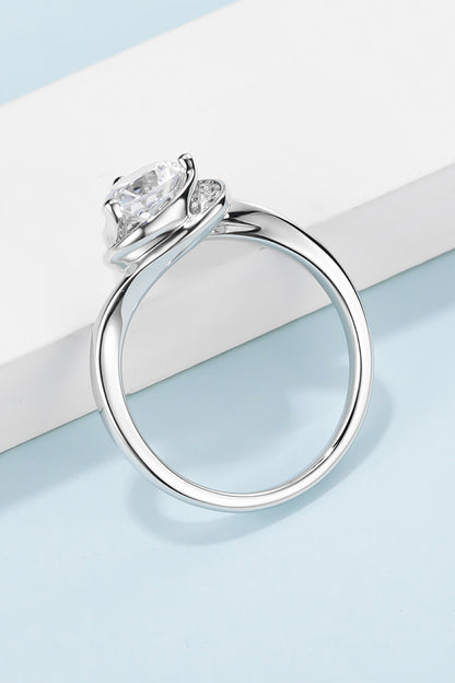 1 Carat Moissanite 925 Sterling Silver Heart Ring-Teresa&#39;s Fashionista LLC